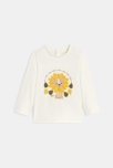 T-shirt lion brodé blanc bébé fille