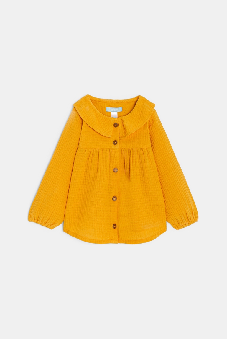 Orange Bluse aus Baumwollgaze mit Wabenstruktur Kleinkind Mädchen 1