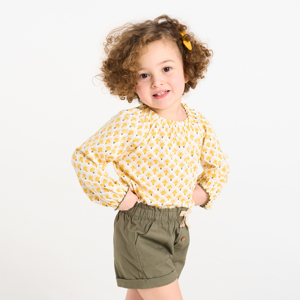 Blouse motif graphique jaune bébé fille 1