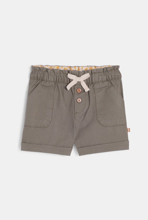Kakigrüne Babyshorts mit hohem Bund für Mädchen