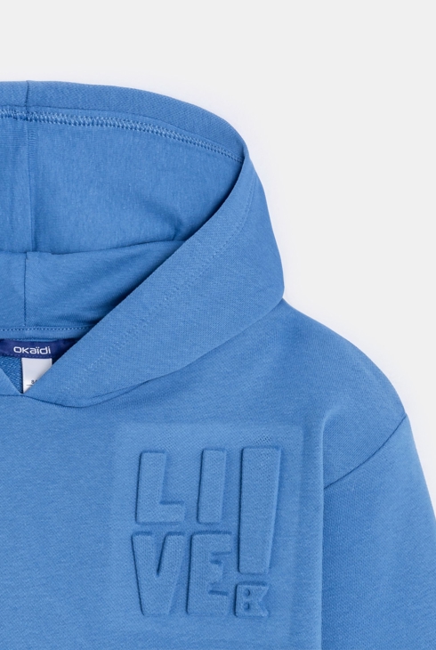 Blaues Sweatshirt mit Schriftzug Jungen