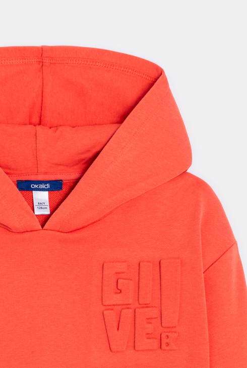 Oranges Sweatshirt mit Schriftzug Jungen