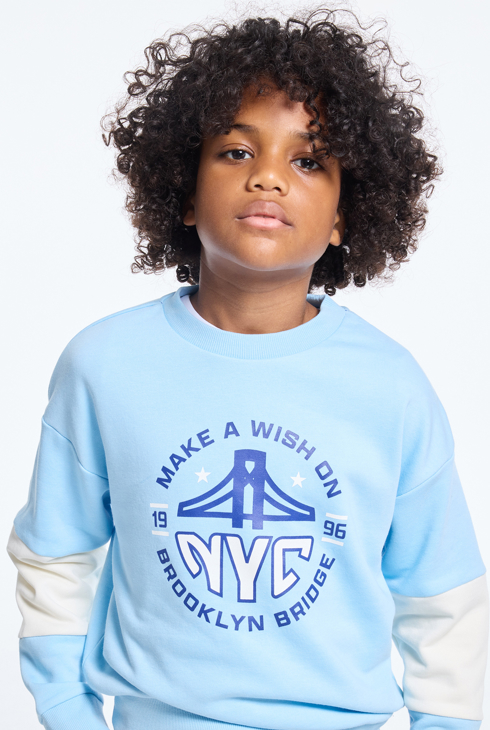 Sweatshirt aus blauem Molton Jungen 1