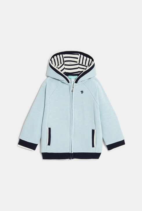 Blaues Reißverschluss-Sweatshirt aus Molton Otter Baby Jungen 1