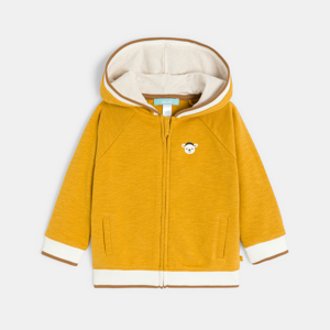 Baby boy's yellow fleece zip-up sweatshirt 1