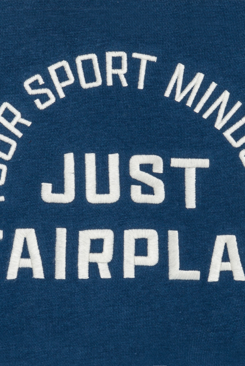 Blaues besticktes Sweatshirt mit Schriftzug Jungen