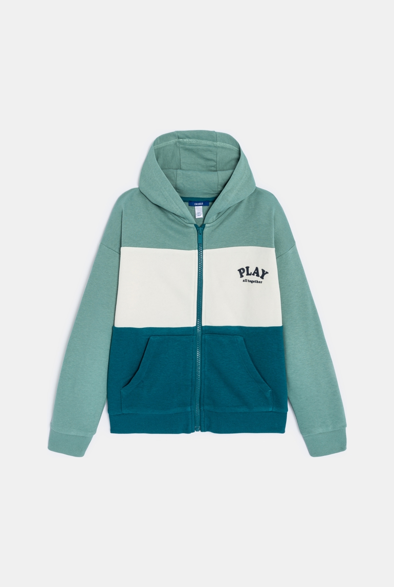 Grünes Sweatshirt mit Schriftzug Jungen 1