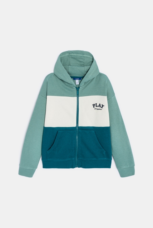 Grünes Sweatshirt mit Schriftzug Jungen 1