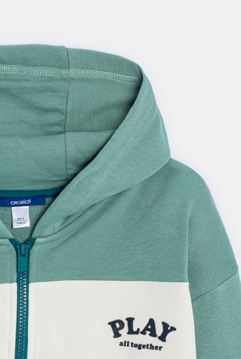 Grünes Sweatshirt mit Schriftzug Jungen