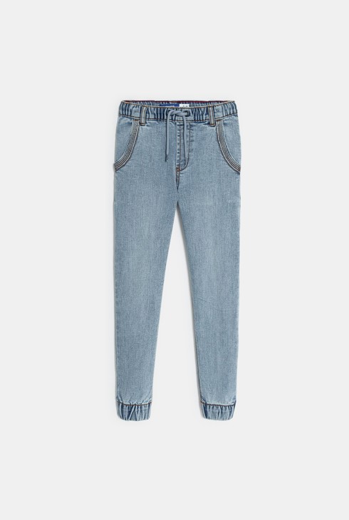 Blaue verwaschene Slim-Jeans Jungen 2