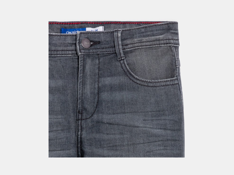 Graue Slim-Jeans Jungen 2
