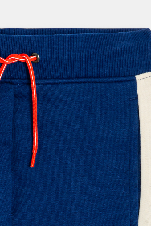 Zweifarbige Jogginghose aus Molton in Marineblau für Jungen