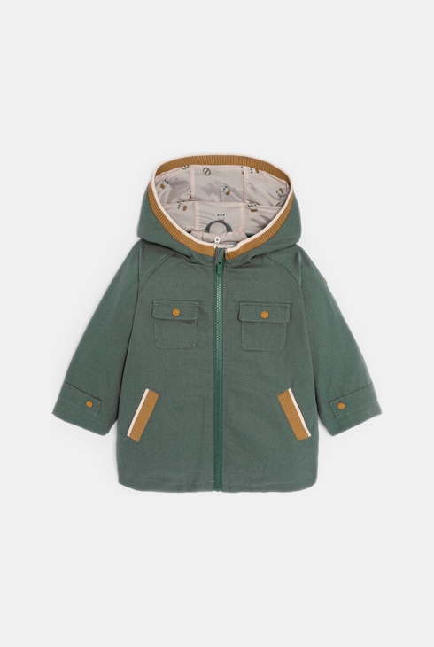 Grüner 2-in-1-Parka mit Kapuze Baby Jungen 1