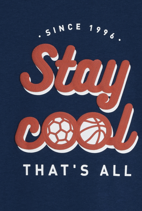 T-shirt manches courtes motif ballon bleu Garçon 2