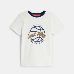 T-shirt manches courtes motif ballon blanc Garçon 1