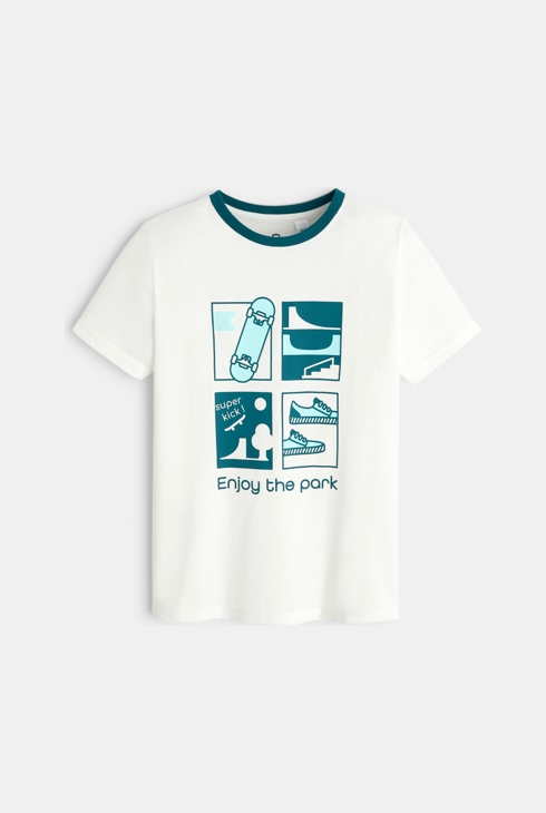 Kurzärmeliges weißes T-Shirt Jungen