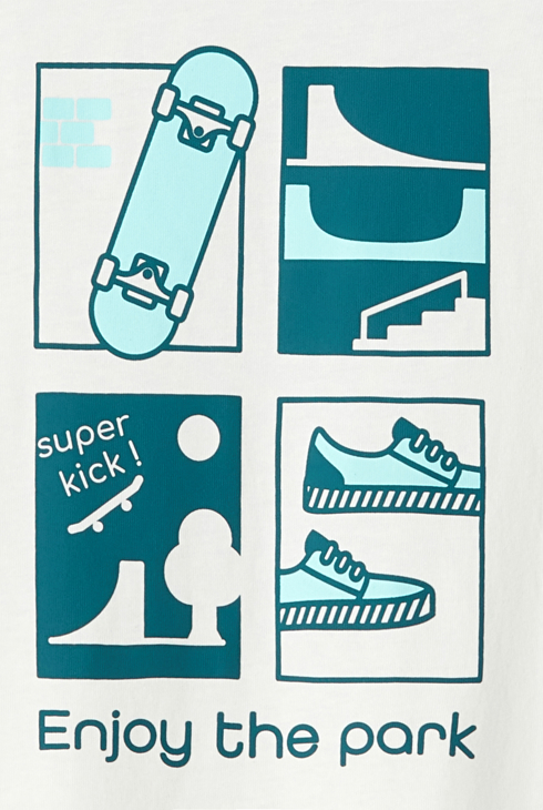 Kurzärmeliges weißes T-Shirt Jungen