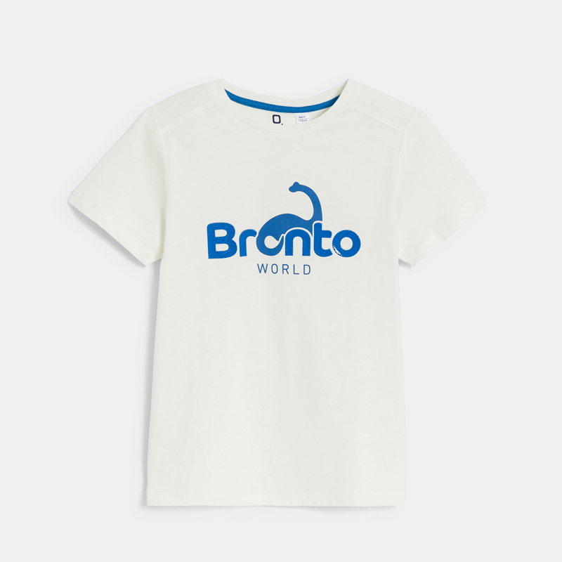 Weißes T-Shirt mit Dinosauriermotiv für Jungen