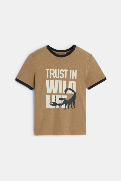 T-shirt scorpion manches courtes marron Garçon 1