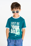 T-shirt  tigre manches courtes bleu Garçon 1