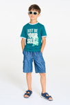 T-shirt  tigre manches courtes bleu Garçon 4