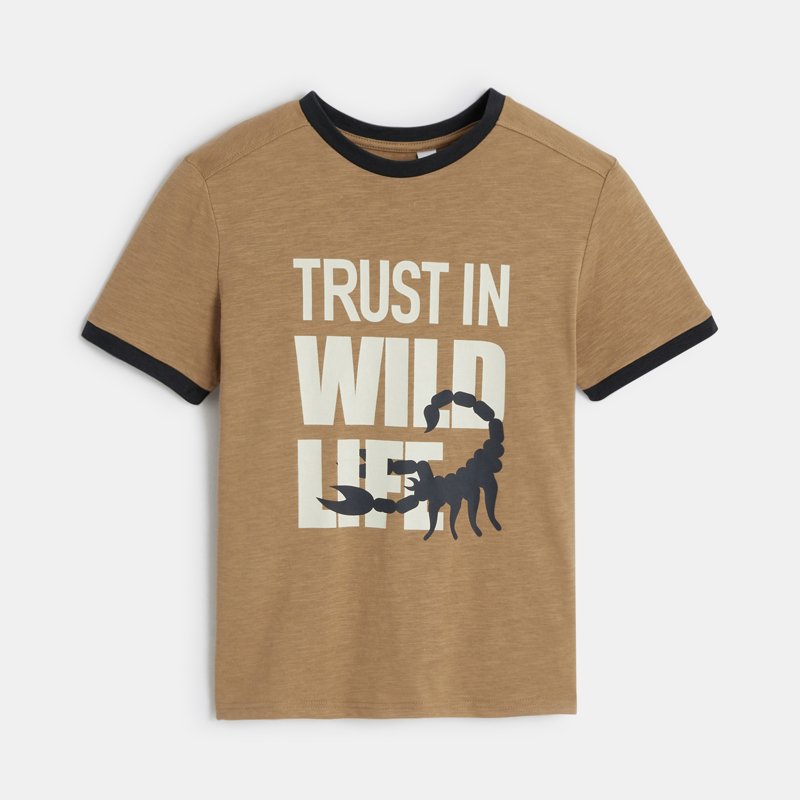 T-shirt scorpion manches courtes marron Garçon - 5A