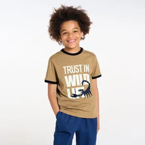 Boy's brown short-sleeve scorpion T-shirt 1