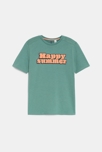 T-shirt manches courtes à message vert Garçon