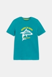 Blaues Kurzarm-T-Shirt mit Hai-Motiv Jungen 2