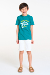 Blaues Kurzarm-T-Shirt mit Hai-Motiv Jungen 4