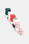 Chaussettes fleurs jacquard vert bébé fille (lot de 5)