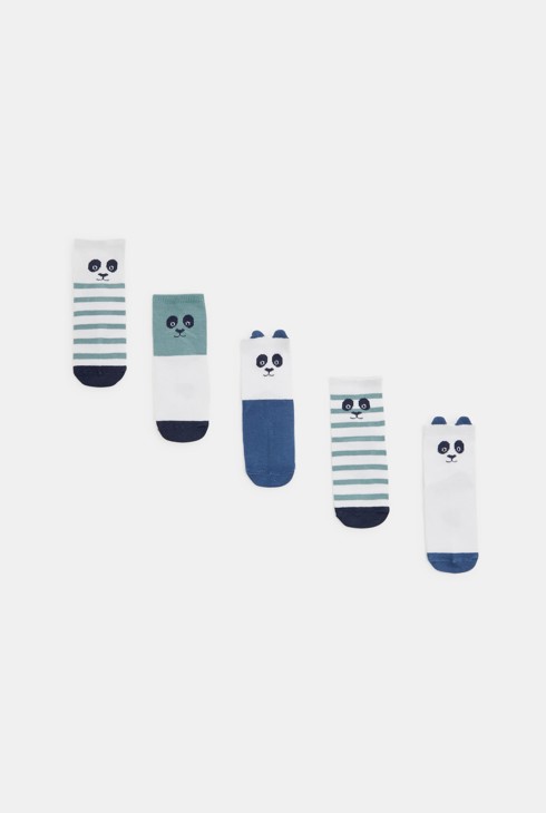 Chaussettes panda bleu bébé garçon (lot de 5) 2