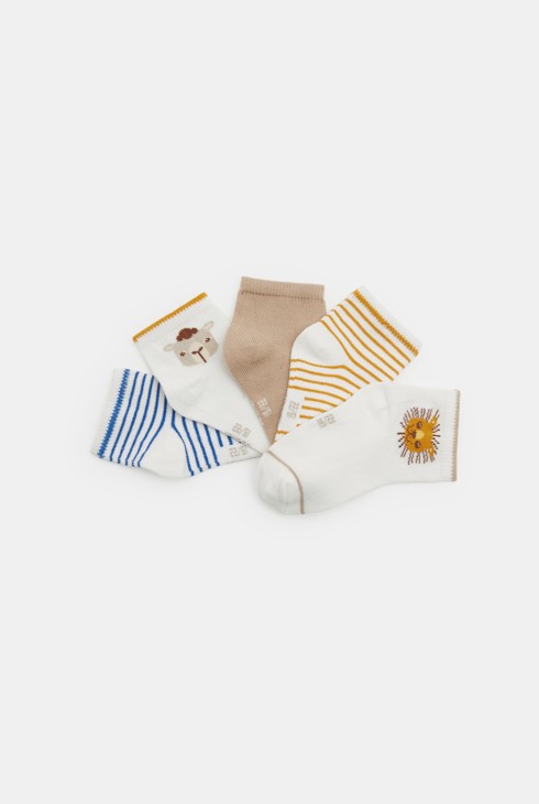 Bunte Baby-Kurzsocken mit Tieren für Jungen (5er-Pack) 2