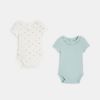 Body coton vert bébé fille (lot de 2)