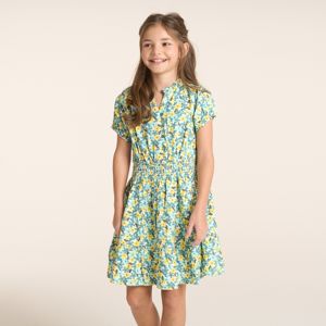 Girl's green floral floaty dress 1