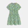 Robe fluide motif fleuri vert Fille