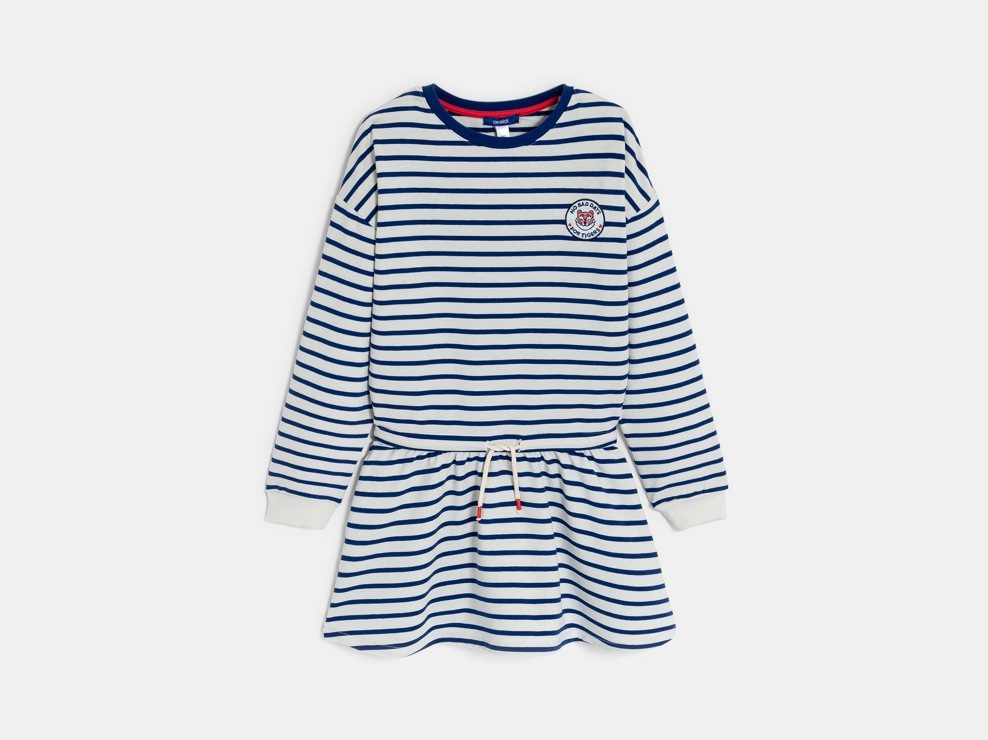Abito-felpa-t-shirt marinière per bambina 1