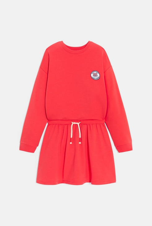 Rotes Sweatshirt-Kleid für Mädchen 1