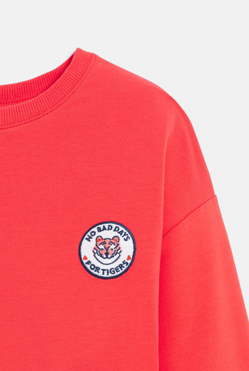 Rotes Sweatshirt-Kleid für Mädchen
