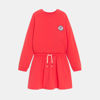 Robe-sweat-shirt rouge Fille