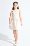 Schickes ärmelloses Kleid in Gold-Beige für Mädchen 1