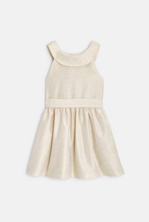 Robe chic sans manches beige doré Fille 2