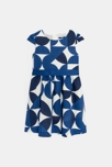 Blaues Kleid mit grafischem Muster für Mädchen 1