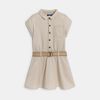 Robe-chemise safari beige Fille