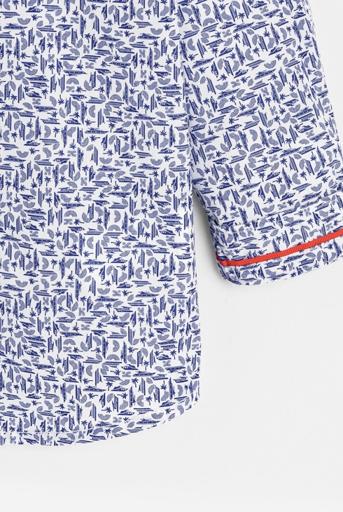 Chemise modulable bateaux bleu bébé garçon