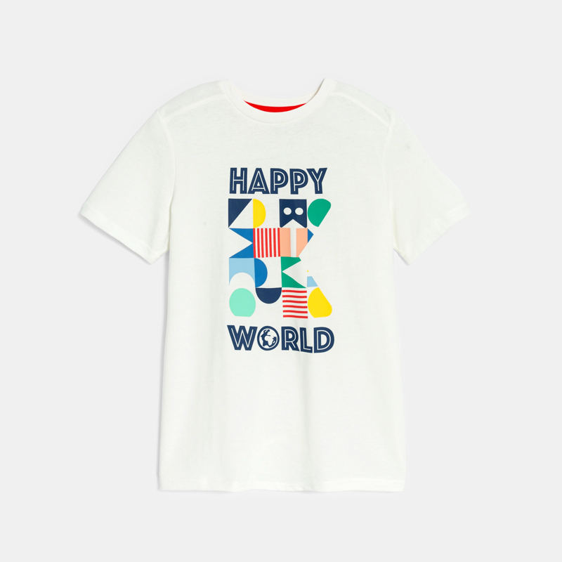 Weißes Kurzärmel-T-Shirt mit Schriftzug Madchen