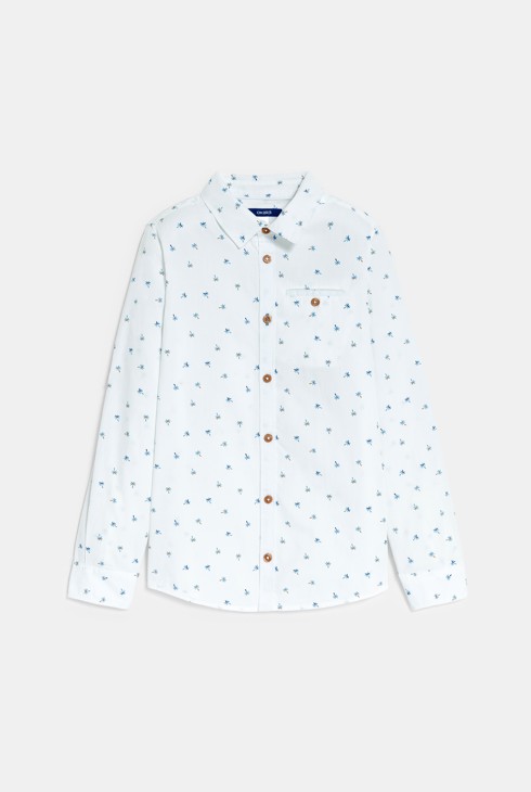 Boy's white palm-tree print shirt 2