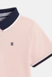 Rosa Kurzarm-Poloshirt aus Baumwollpikee Jungen 2