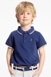 Polo manches courtes en coton piqué bleu marine Garçon 1