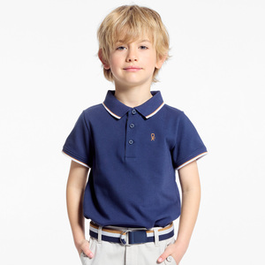 Polo manches courtes en coton piqué bleu marine Garçon 1